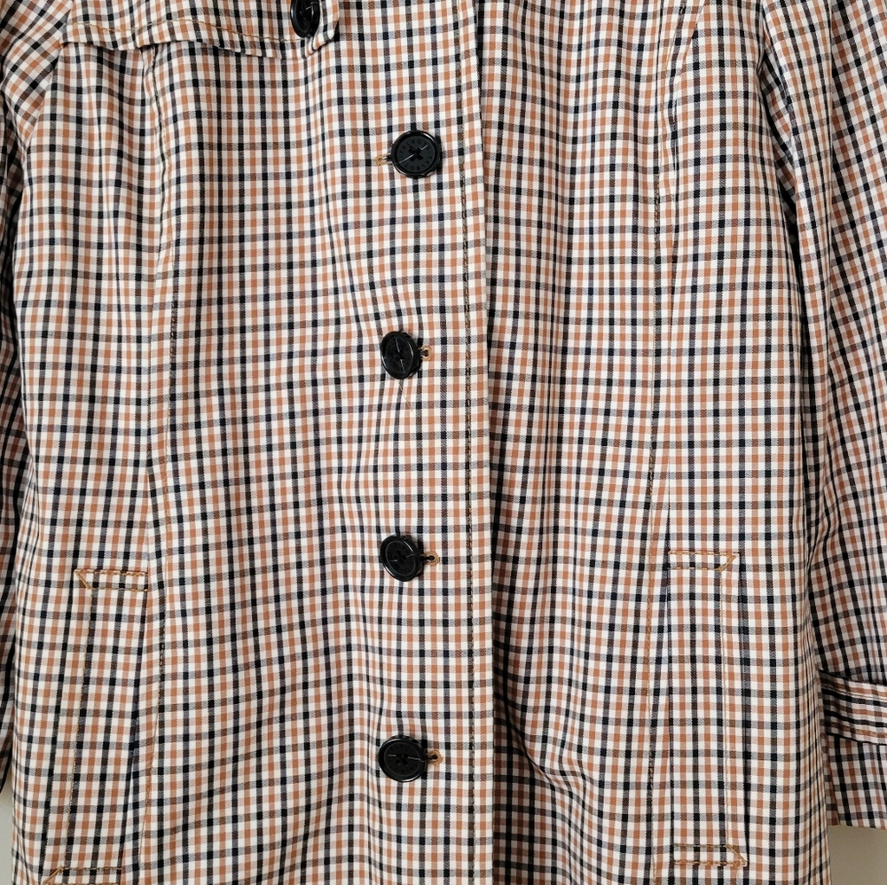 Talbots-Polished Plaid Trench Coat - Picture 6 of 7
